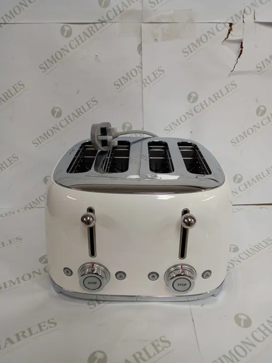 SMEG WHITE 50S 4 BY 4 SLICE TOASTER RRP £234.99