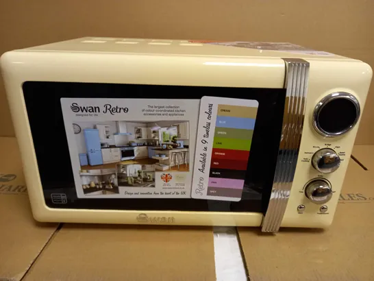 SWAN RETRO 800W MICROWAVE - CREAM