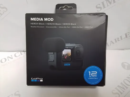 BOXED GOPRO MEDIA MOD FOR HERO 9/10/11 RRP £79.99