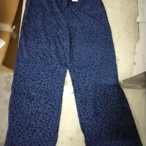 BOX OF APPROXIMATELY 20 DANNII MINOGUE NAVY HEART FLOCKED WIDE LEG TROUSERS PETITE - SIZE 12