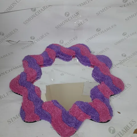 TYPO TUFTED MIRROR IN PINK AND PURPLE 51CM DIA