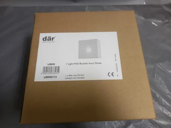 BRAND NEW BOX OF 6 DAR URMI ONE LIGHT WALL BRACKET IVORY SHADE