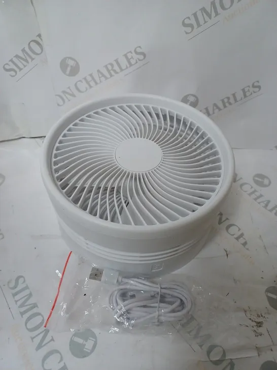 BELL & HOWELL RECHARGEABLE EXTENDABLE DESK & FLOOR FAN, WHITE