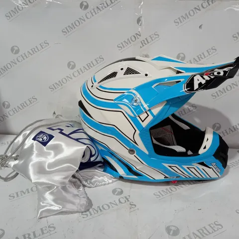 AIROH MOTORCROSS HELMET - BLUE/WHITE SIZE XL