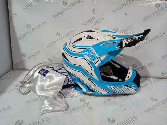 AIROH MOTORCROSS HELMET - BLUE/WHITE SIZE XL