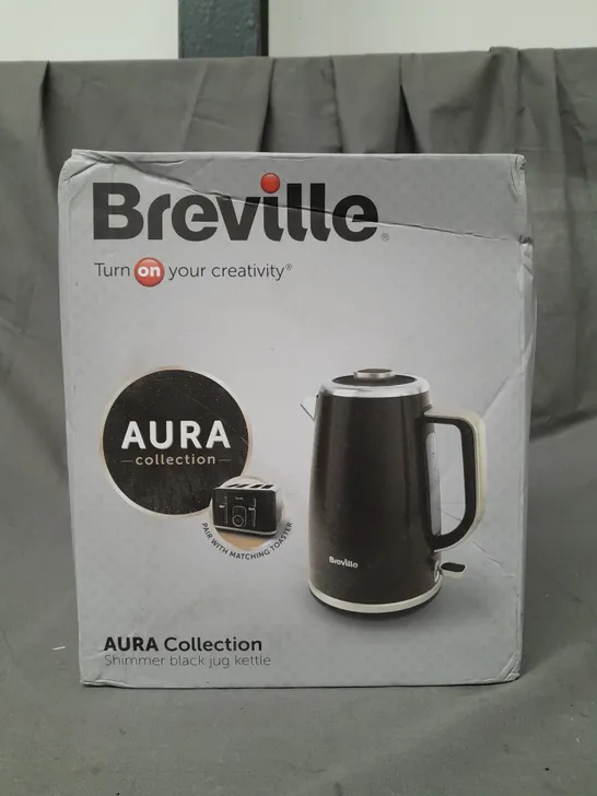 BOXED BREVILLE AURA COLLECTION SHIMMER BLACK JUG KETTLE