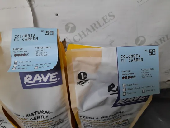 LOT OF 4 ASSORTED 1KG PACKS OF RAVE COFFEE