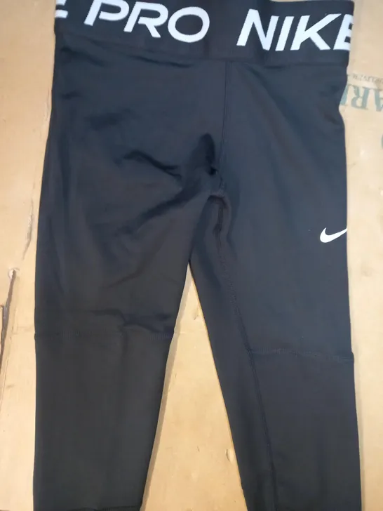 DESIGNER GIRLS TIGHT FIT TRAINING PANTS IN THE STYLE OF NIKE PRO, BLACK SIZE XS