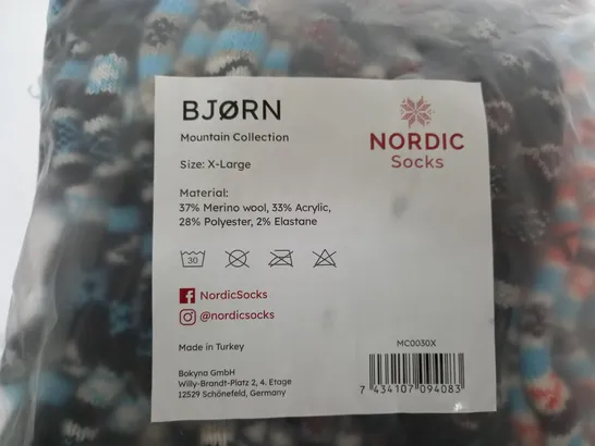 5 PAIRS OF NORDIC SOCKS BJORN MOUNTAIN COLLECTION - XL 