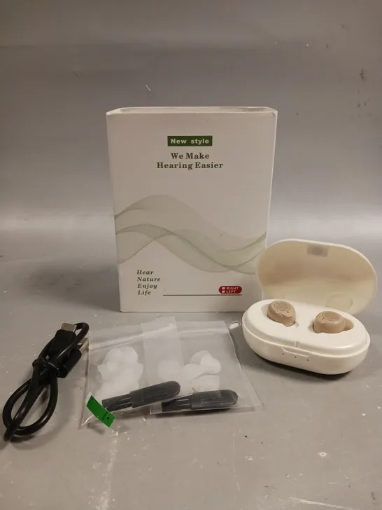 BOXED NEW STYLE ADULT HEARING AIDS 