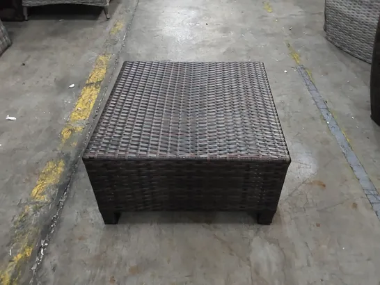 2 X BROWN RATTAN FOOTSTOOLS 