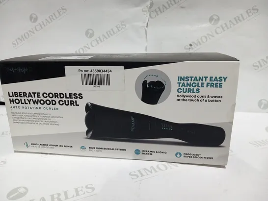 BOXED REVAMP PROFESSIONAL LIBERATE CORDLESS HOLLYWOOD CURL AUTO ROTATING CURLER