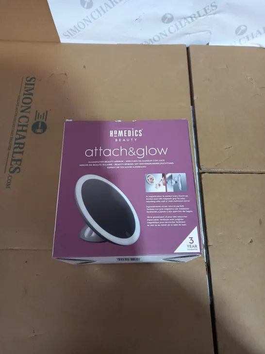 HOMEDICS BEAUTY ATTACH AND GLOW ILLUMINATED BEAUTY MIRROR 