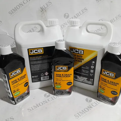 5 ASSORTED JCB SINK AND DRAIN UNBLOCKER TO INCLUDE HEAVY DUTY 5 LITRE 