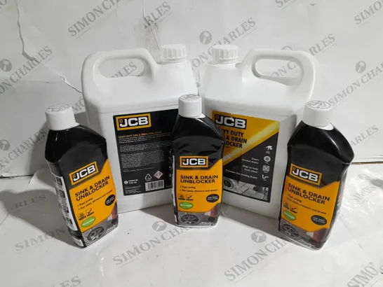 5 ASSORTED JCB SINK AND DRAIN UNBLOCKER TO INCLUDE HEAVY DUTY 5 LITRE 