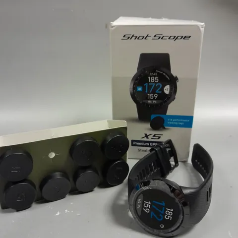 BOXED SHOT SCOPE X5 PREMIUM GPS WATCH - STEALTH BLACK 