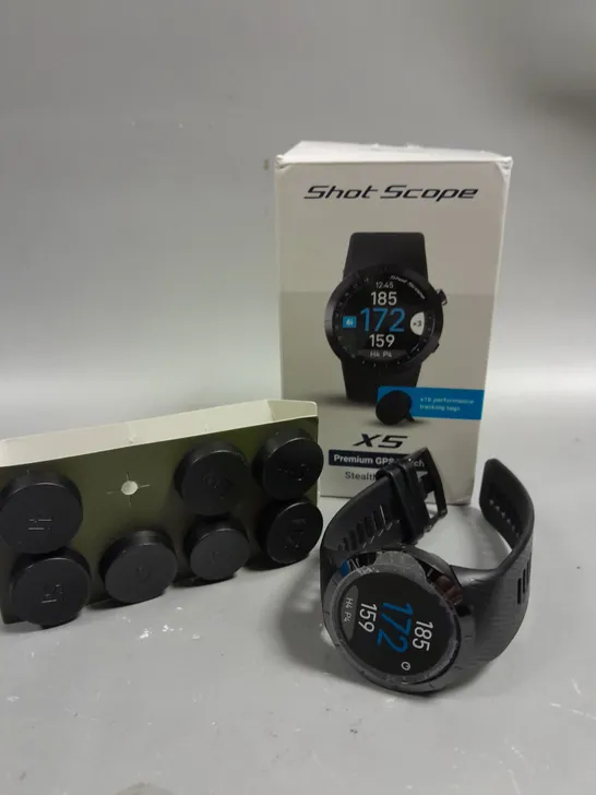 BOXED SHOT SCOPE X5 PREMIUM GPS WATCH - STEALTH BLACK 