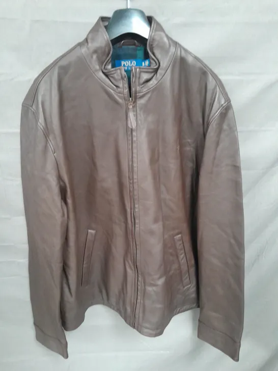 POLO RALPH LAUREN BROWN LEATHER JACKET - XL