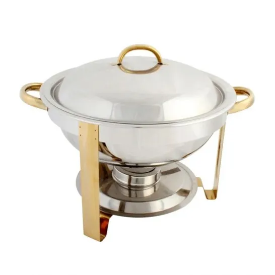 BOXED GOLD ACCENTED ROUND CHAFER 4 L (1 BOX)