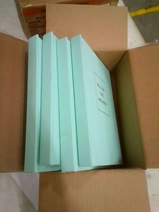 CASE OF 4 'ROLL ON THE WEEKEND!' TURQUOISE NOTEBOOKS