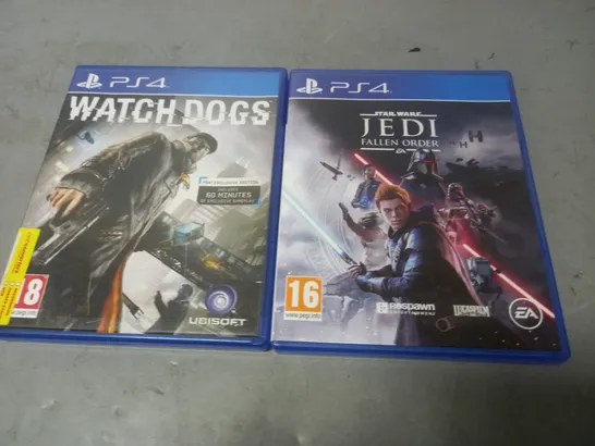 LOT OF 2 PS4 GAMES INCLUDES STAR WARS JEDI FALLEN ORDER AND WATCH DOGS