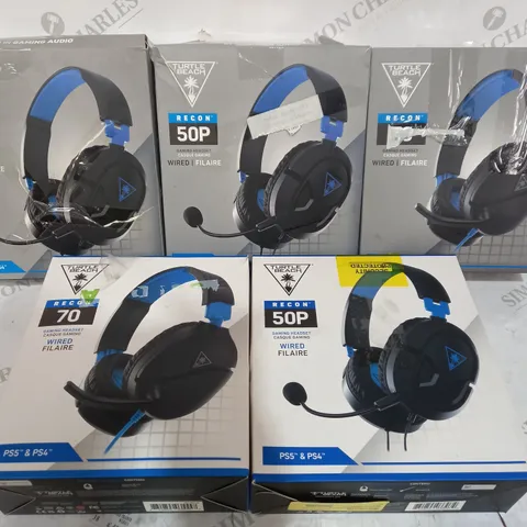 5 PLAYSTATION GAMING HEADSETS TO INCLUDE TURTLE BEACH RECOND 50P AND 70