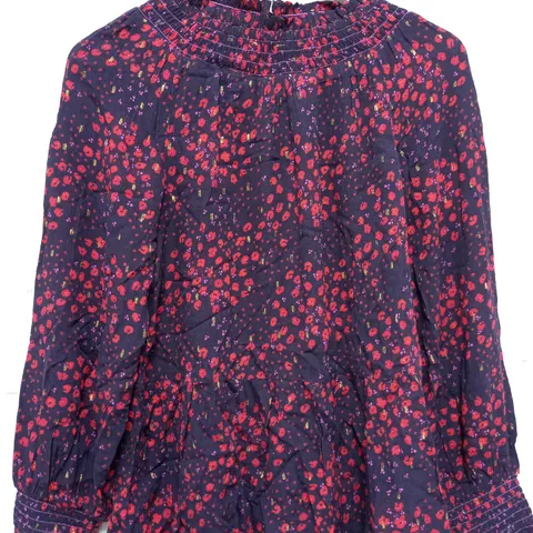 MONSOON MANON FLORAL TOP IN NAVY/RED - SMALL