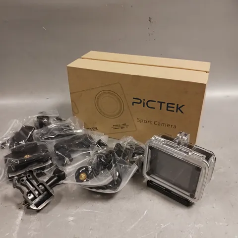 BOXED PICTEK PTOD001B SPORTS ACTION CAMERA & ACCESSORIES 