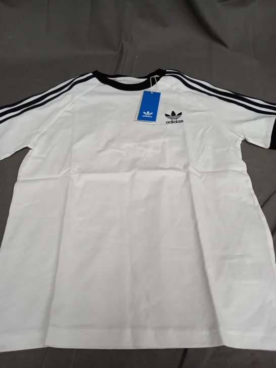 ADIDAS WHITE 3 STRIPE T-SHIRT - 11-12 YEARS OLD