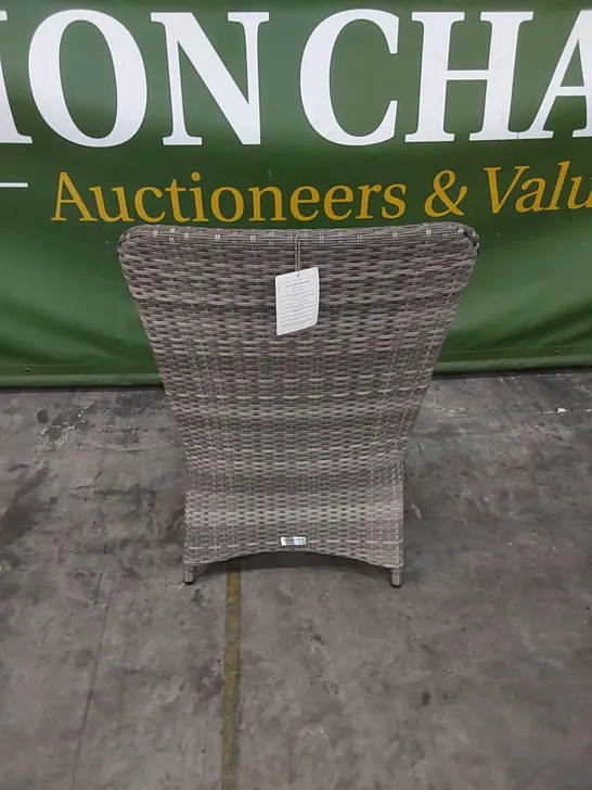 DESIGNER GREY RATTAN GARDEN CHAIR 