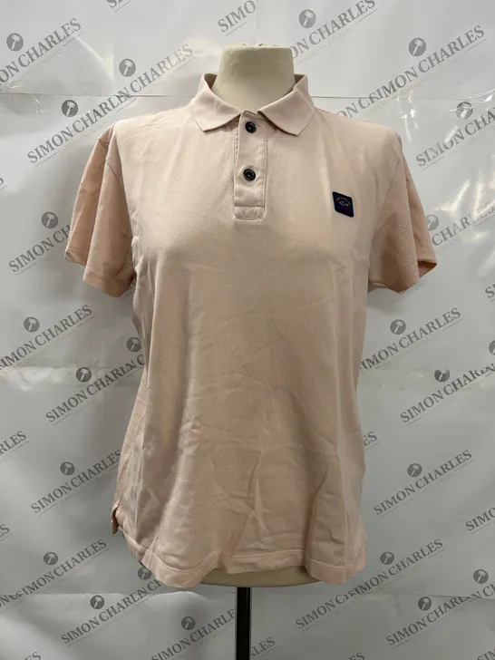 PAUL SHARK YACHTING POLO SHIRT IN SALMON PINK SIZE M