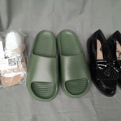 BOX OF APPROXIMATELY 20 ASSORTED PAIRS OF SHOES AND FOOTWEAR ITEMS IN VARIOUS STYLES AND SIZES TO INCLUDE H&M, PRIMARK, ETC