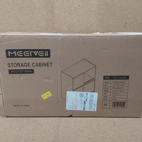 BOXED MEEIVEIL STORAGE CABINET IN WGURE & NATURAL - H107ST16WN