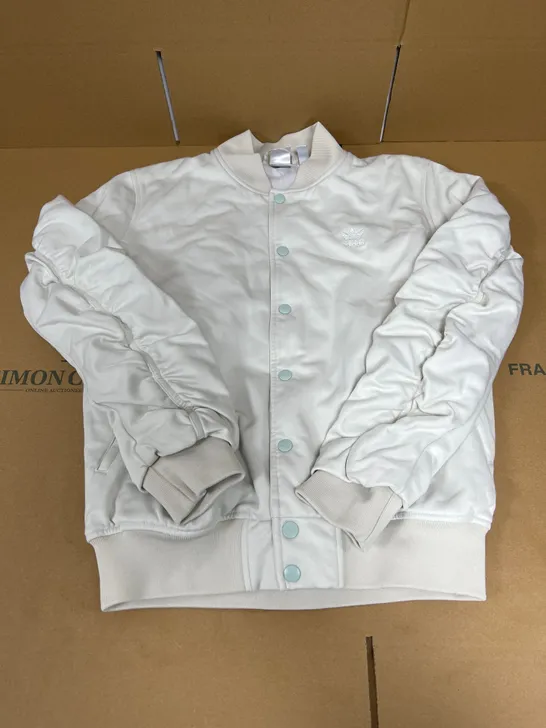 ADIDAS PUFFER BOMBER JACKET IN WHITE SIZE 10