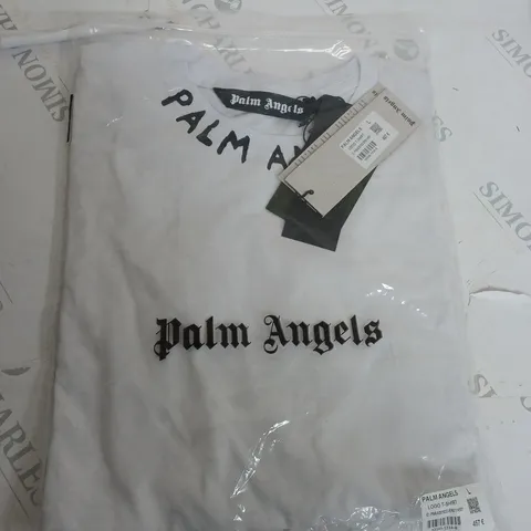 PACKAGED PALM ANGELS LOGO T-SHIRT IN WHITE - SIZE LARGE 