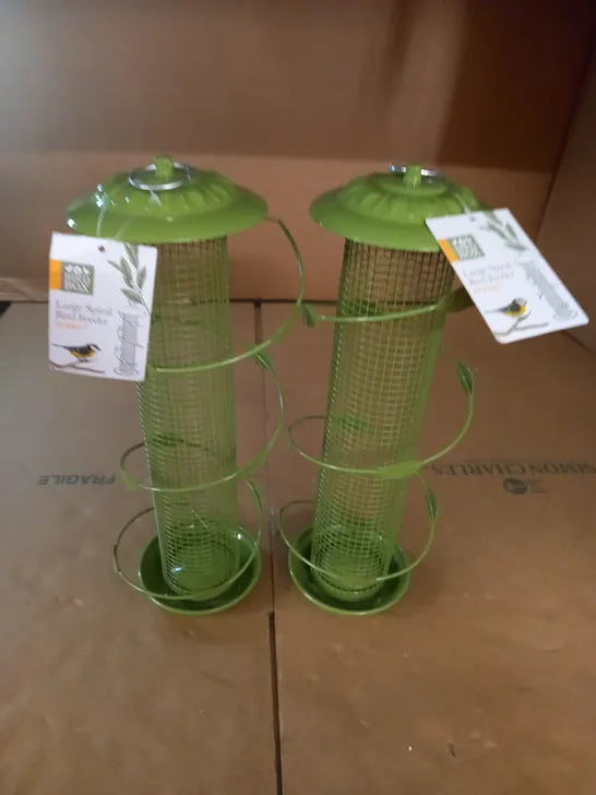 LOT OF 2 LARGE SPIRAL BIRD FEEDER