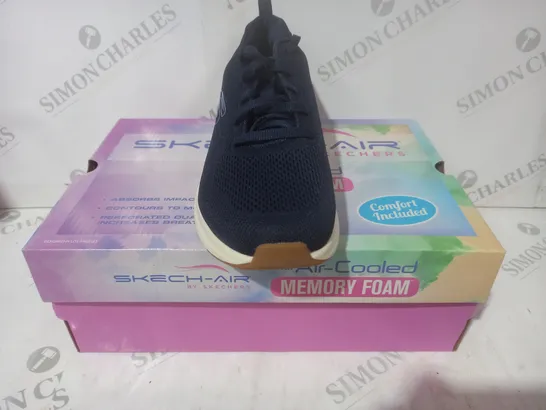 BOXED PAIR OF SKETCHERS AIR COOLED TRAINERS IN NAVY SIZE 6