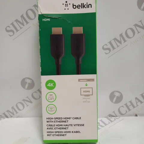 BOXED BELKIN 4K HIGH-SPEED HDMI CABLE WITH ETHERNET - 1M