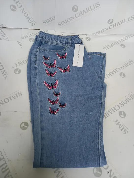 LABELRAIL X BUTTERFLY DENIM JEANS SIZE 10