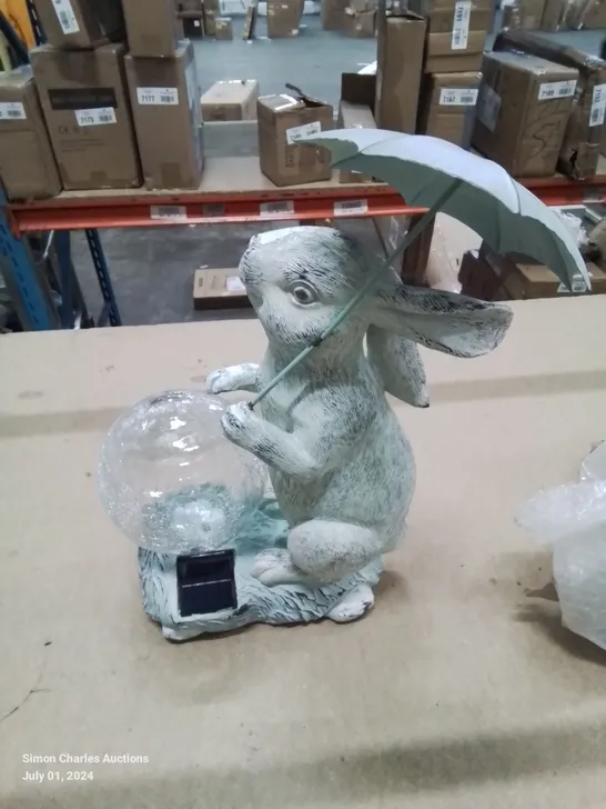 SOLAR POWERED OUTDOOR RABBIT GARDEN LAMP