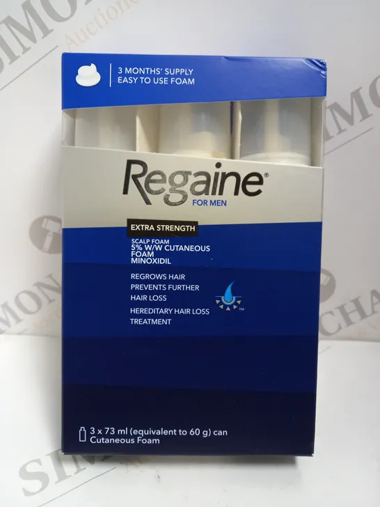 REGAINE FOR MEN 5% W/W CUTANEOUS MINOXIDIL EXTRA STRENGTH FOAM (3 X 73ML)