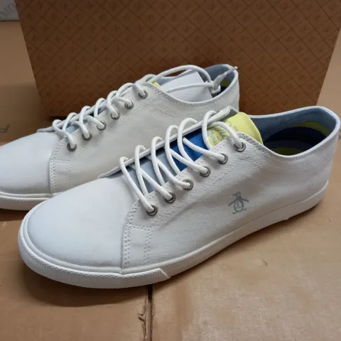 BOXED BRAND NEW PENGUIN WHITE TRAINERS  - UK 8