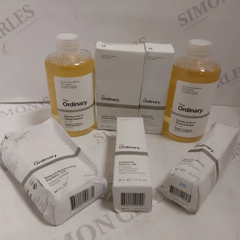 BOX OF APPROX 6 THE ORDINARY ITEMS TO INCLUDE SALICYLIC ACID, AZELAIC ACID SUSPENSION, GLYCOLIC ACID