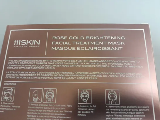 BOXED 111SKIN HARLEY ST.LONDON ROSE GOLD BRIGHTENING FACIAL TREATMENT MASK - 5X30ML