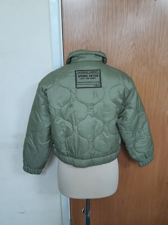 ZARA KIDS QUILTED JACKET IN GREEN SIZE 11-12YRS RRP £27.99