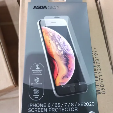 PALLET OF APPROXIMATELY 160 BOXES OF 6 BRAND NEW TEH IPHONE 6/6S/7/8/SE2020 SCREEN PROTECTORS