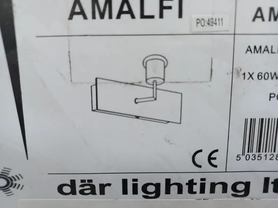 BOXED DAR LIGHTING AMALFI 1 LIGHT FLUSH LIGHT LAMP BASE ONLY CHROME