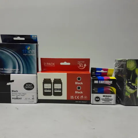 BOX OF APPROXIMATELY 15 ITEMS TO INCLUDE - THINK INKJET CARTRIDGE , EPSON TM-J7200 INK CARTRIDGE , INK CARTRIDGE HIR304XLB ETC