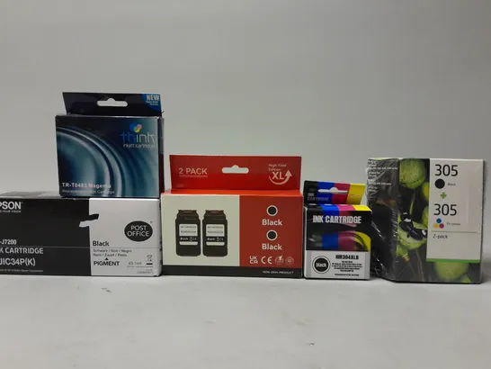 BOX OF APPROXIMATELY 15 ITEMS TO INCLUDE - THINK INKJET CARTRIDGE , EPSON TM-J7200 INK CARTRIDGE , INK CARTRIDGE HIR304XLB ETC