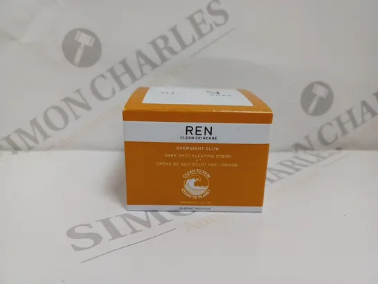 BOXED AND SEALED REN CLEAN SKINCARE OVERNIGHT GLOW DARK SPOT SLEEPING CREAM - 50ML 